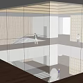 Religious Faith Exhibition Space With Modern Interior Buddha Statue And Visitors
