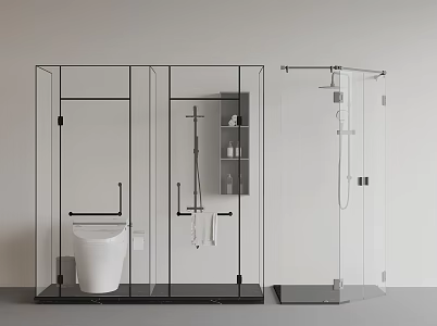 Rain partition shower 3d model