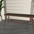 Nordic bed end stool 3d model