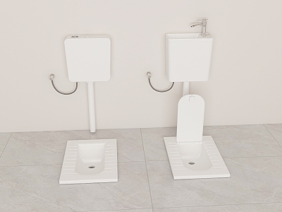 Squat toilet flush washing integrated device squat toilet 3d model