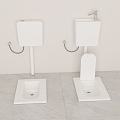 Squat toilet flush washing integrated device squat toilet 3d model