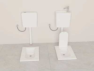 Squat toilet flush washing integrated device squat toilet 3d model