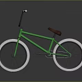 Green BMX Bicycle With High Handlebars Brown Seat And White Wheels