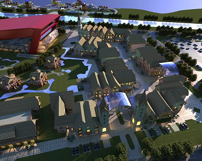 Jane Europe Commercial Street Love Town 3d model