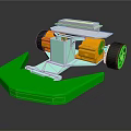Colorful Toy Car Model With Green Front Scoop Yellow Body White Upper And Black Wheels