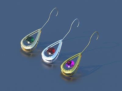 Ruby Jewelry Earrings Pendant 3d model