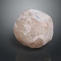 Rough Surface Stone Sphere In Brown And White Color On Dark Background With Reflection