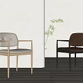 Minimalist Accent Chairs With Light And Dark Hues Wooden Frames For Modern Indoor Space