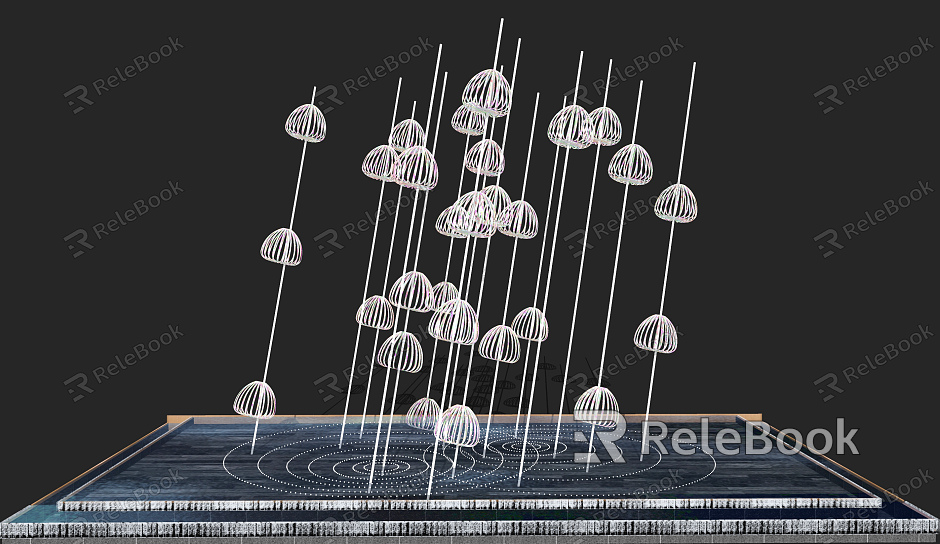 Modern Urban Sculpture Dandelion Sculpture Landscape Commercial Street Jellyfish Sculpture model