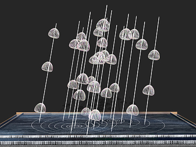 Modern Urban Sculpture Dandelion Sculpture Landscape Commercial Street Jellyfish Sculpture model