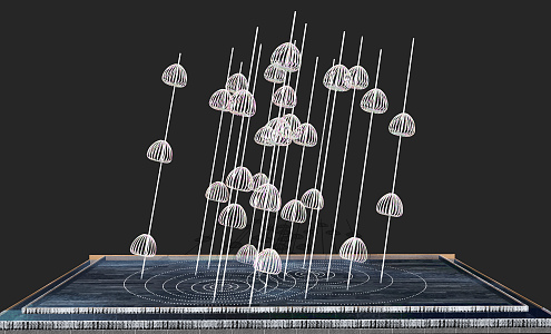 Modern Urban Sculpture Dandelion Sculpture Landscape Commercial Street Jellyfish Sculpture 3d model