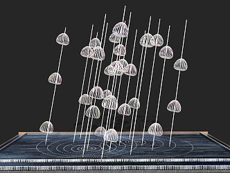 Modern Urban Sculpture Dandelion Sculpture Landscape Commercial Street Jellyfish Sculpture 3d model