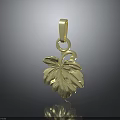 Golden Leaf Shaped Pendant As Stylish Lifestyle Accessory For Daily Use
