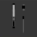 Futuristic Black And Gray Weapon With Gun Knife And Accessory Design