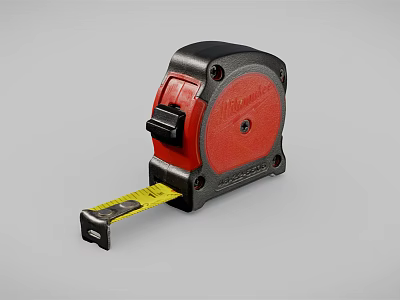 Black and Red Tape Measure Hardware Tool With Durable Design For Precise Measuring Tasks 3d model