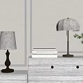 Stylish Table Lamps In Bedroom With Nightstand Dresser Books And Green Plant