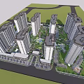 Modern High Rise Residential Complex With Central Green Garden And Landscape Design
