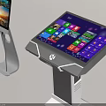 Public Facilities Featuring Standing Touchscreen Kiosks With Various Designs And Displays 3d model