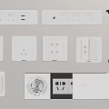 Modern switch socket combination switch socket 3d model