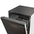 Stainless Steel Dishwashers Modern Kitchen Appliances With Visible Interior Racks And Units