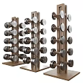 Organized Dumbbells On Metal Racks For Gym Fitness Equipment Storage