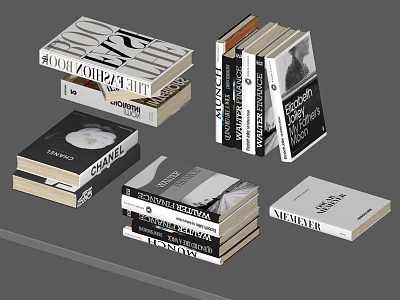 Modern Stacked Books Magazines With Diverse Covers Various Titles And Designs 3d model