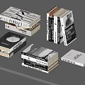 Modern Stacked Books Magazines With Diverse Covers Various Titles And Designs