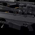 Black Sniper Rifles Detailed Showcase With Scopes Magazines And Bipods