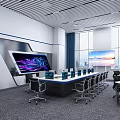 Modern Monitoring Room Public Security Bureau Command Center 3d model