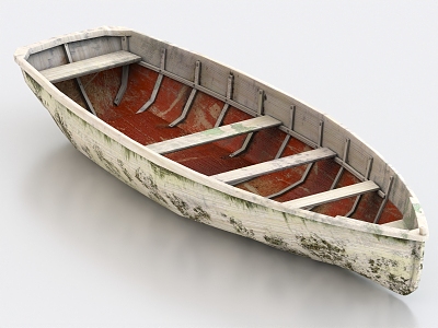 Wooden boat fishing boat old boat 3d model