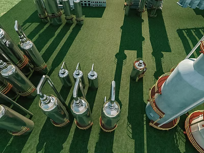 Industrial Factory Featuring Large Metallic Tanks Pipes And Tall Tower Structures 3d model