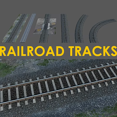 Modern Railway Train Old Train 3d model