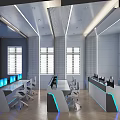 Modern Command Center Modern Control Center Dispatching Room Big Data Center Public Office Hall Control Center 3d model