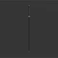 Purple Samurai Sword With Golden Hilt On Dark Background With Reflection