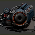 Industrial Spiral Hardware Tool With Black Orange Gear Motor And Mechanical Design
