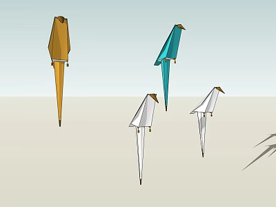 Modern Kite Bird-shaped Ornaments Crafts Zither Sports compasses Skiing 3d model