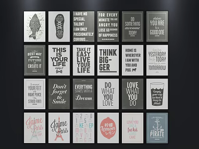 Inspirational Wall Art Prints With Motivational Quotes And Diverse Designs 3d model