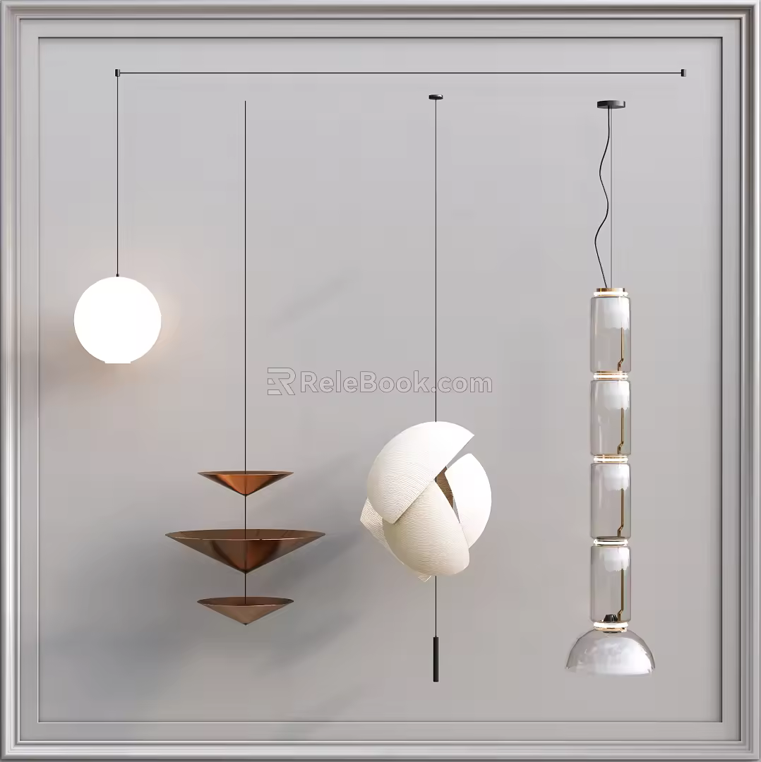 Modern chandelier luminaire combination 3d model