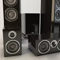 Home Theater Speaker System Including Floorstanding Center And Surround Black High Quality Speakers