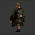 Cartoon Style Scottish Man In Traditional Kilt With Beard And Outstretched Arms