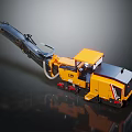 Heavy Yellow Tracked Construction Machinery With Long Arm And Black Cab