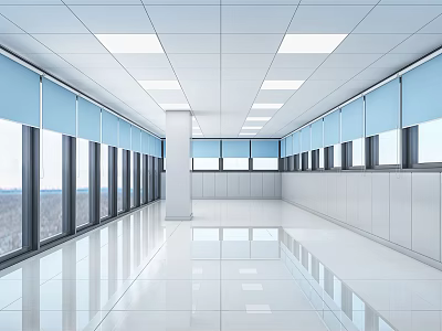 Modern workshop factory operation room 3d model