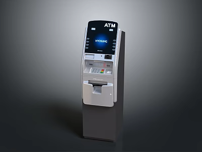 Modern ATM Machine With Touchscreen Display Card Reader And Cash Dispenser 3d model