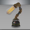 Industrial Style Copper Pipe Table Lamp With Clear Glass Shade And Vintage Filament