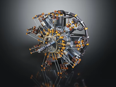 Industrial Mechanical Device Featuring Intricate Metal Components And Rotating Mechanisms 3d model