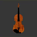Wooden Violin With Orange Finish And Black Strings For Daily Living