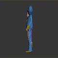 3D Animated Character Models With Purple Hair Girl And Blue Long Limb Monster