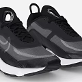Black And Gray Nike Shoes With Mesh Upper Air Cushion And White Sole