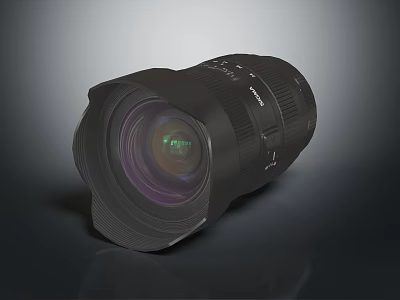 Professional Camera Lens With Zoom Focus Rings And Optical Glass Front Element 3d model