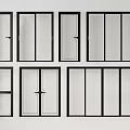 Various Black Frame Glass Windows And Doors Design Styles 3d model